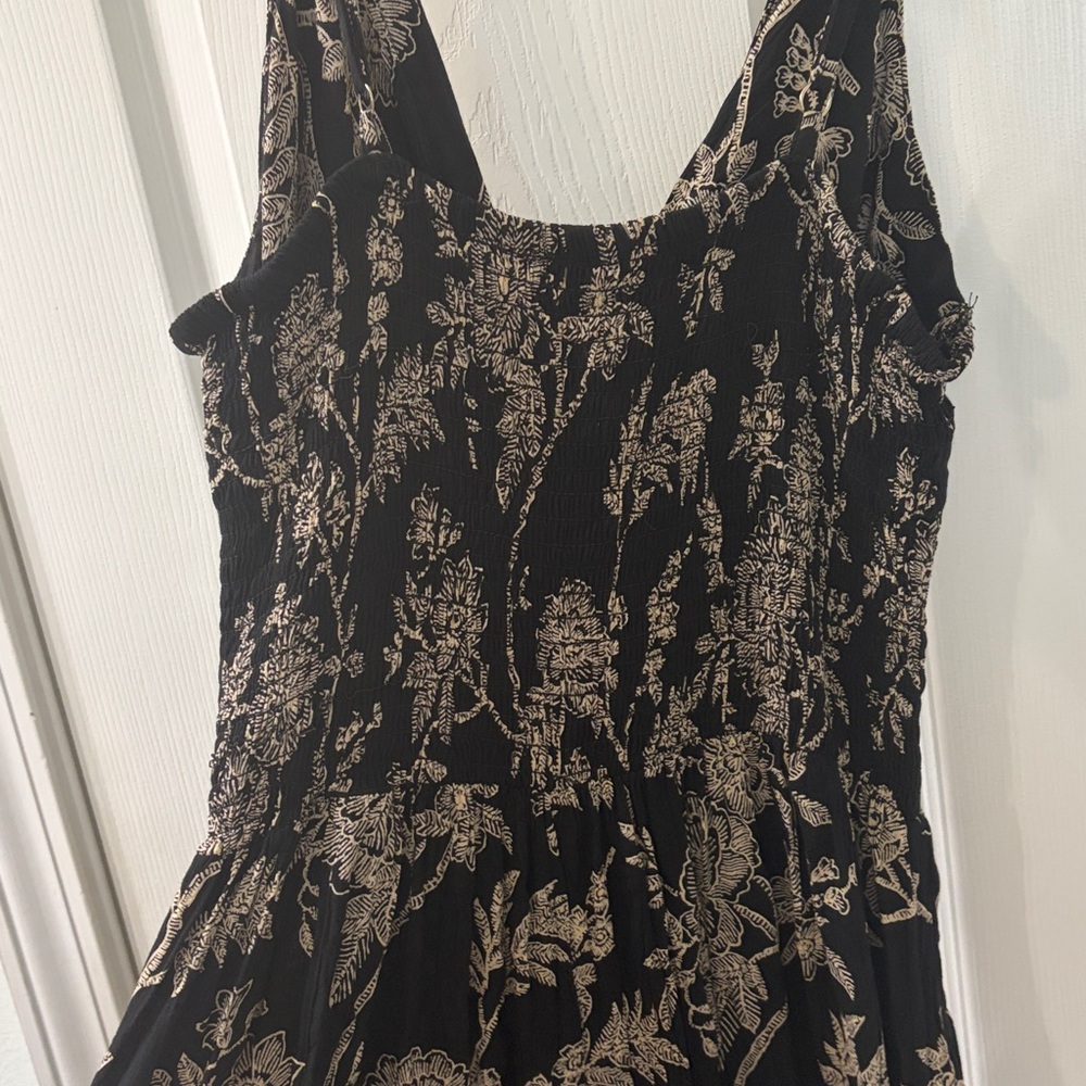 Angie Black Wide Leg Jumpsuit with Cream Floral Print - Picture 6 of 7
